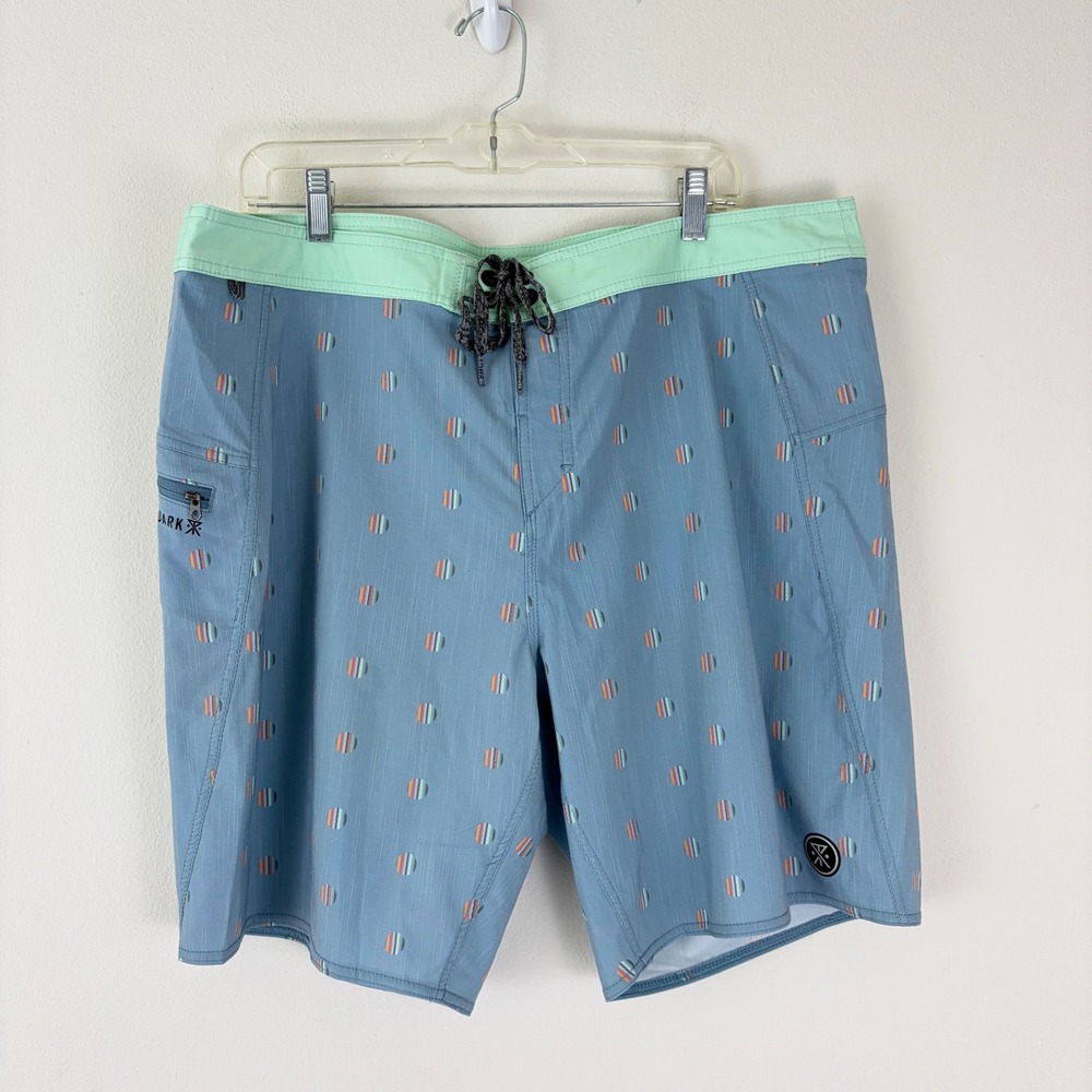 Roark The Savage Series Board Shorts Mens 40 Blue Striped‎ Dot Swim Trunks RB282